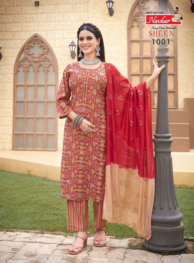 Sheen Vol 3 By Navkar Muslin Printed Kurti With Bottom Dupatta Wholesale Shop In Surat
